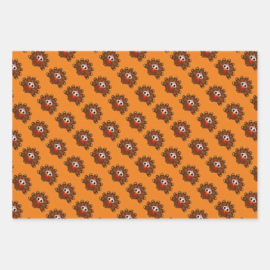 Turkey bird thanksgiving Wrapping Paper Sheets Geschenkpapier Set (Vorderseite)