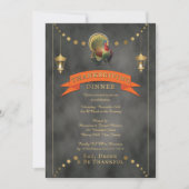 Turkey Chalkboard Lanterns Erntedank Dinner Einladung (Vorderseite)