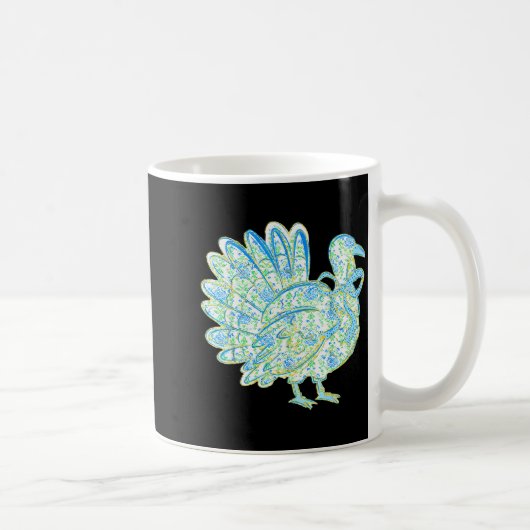 Turkey Chinoiserie Floral Coquette Bow Gobble Than Kaffeetasse (Rechts)