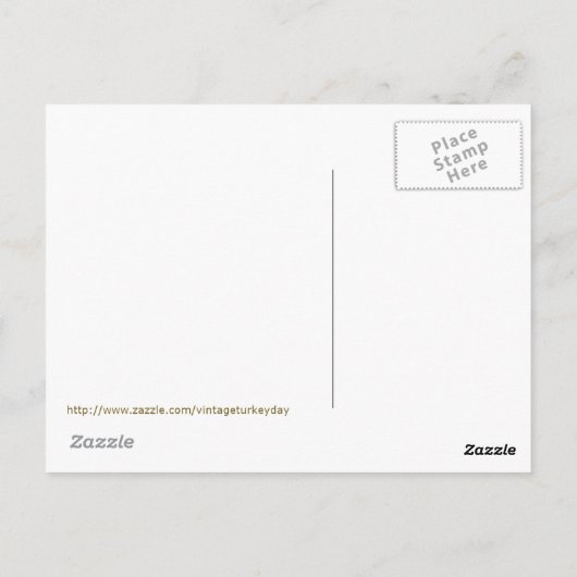 Turkey Cigar Top Hat Erntedank Menu Postkarte (Rückseite)