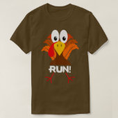 Turkey Costume Adult Running Face Turkey Trot T-Shirt (Design vorne)