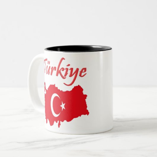 Turkey Country and Fan Design Zweifarbige Tasse (Vorderseite Links)