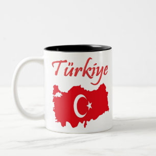 Turkey Country and Fan Design Zweifarbige Tasse