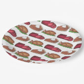 Turkey Cranberry Pumpkin Pie Erntedank Dinner Pappteller (Schrägansicht)