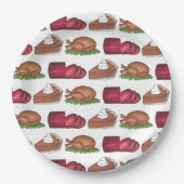 Turkey Cranberry Pumpkin Pie Erntedank Dinner Pappteller (Vorderseite)