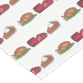 Turkey Cranberry Pumpkin Pie Erntedank Dinner Tischdecke (Schrägansicht)