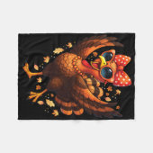 Turkey Dancing Turkey Day Womens Fall Cute Bow Tha Fleecedecke (Vorderseite (Horizontal))