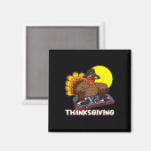 Turkey DJ Erntedank Day Cool Fall Dance Music D Magnet (Vorderseite/Rückseite)