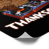 Turkey DJ Erntedank Day Cool Fall Dance Music D Poster (Ecke)