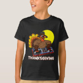 Turkey DJ Erntedank Day Cool Fall Dance Music D T-Shirt (Vorderseite)