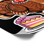 Turkey Drinking Coffee Bow Thanksgiving Womens Tur Poster (Ecke)