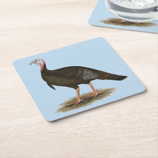 Turkey: Eastern Wild Tom Rechteckiger Pappuntersetzer (angewinkelt)