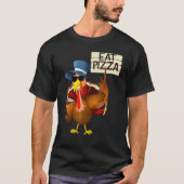 Turkey Eat Pizza Adult Vegan Kids Thanksgiving 10 T-Shirt (Vorderseite)