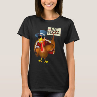 Turkey Eat Pizza Adult Vegan Kids  Thanksgiving 10 T-Shirt