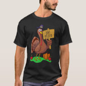 Turkey Eat Pizza Adult Vegan Kids  Thanksgiving 7 T-Shirt (Vorderseite)