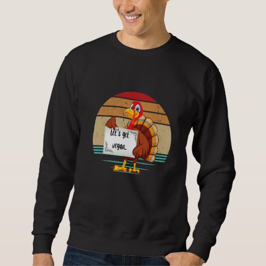 Turkey Eat Pizza Adult Vegan Kids Thanksgiving Sweatshirt (Vorderseite)