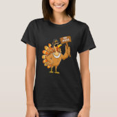 Turkey Eat Pizza Adult Vegan Kids Thanksgiving T-Shirt (Vorderseite)