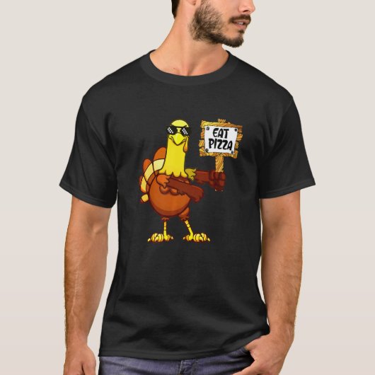 Turkey Eat Pizza Adult Vegan Kids   Thanksgiving   T-Shirt (Vorderseite)