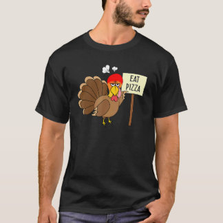Turkey Eat Pizza Adult Vegan Kids Thanksgiving Wo T-Shirt