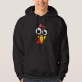 Turkey Face Girl Red Bow Kids Youth Thanksgiving Hoodie (Vorderseite)