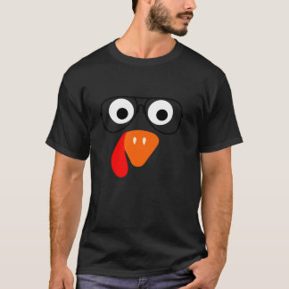 Turkey Face Glasses Erntedank Day Harvest Festi T-Shirt