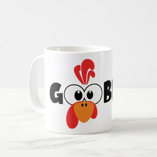 Turkey Face Gobble Coffee Mug Kaffeetasse (Vorderseite Links)