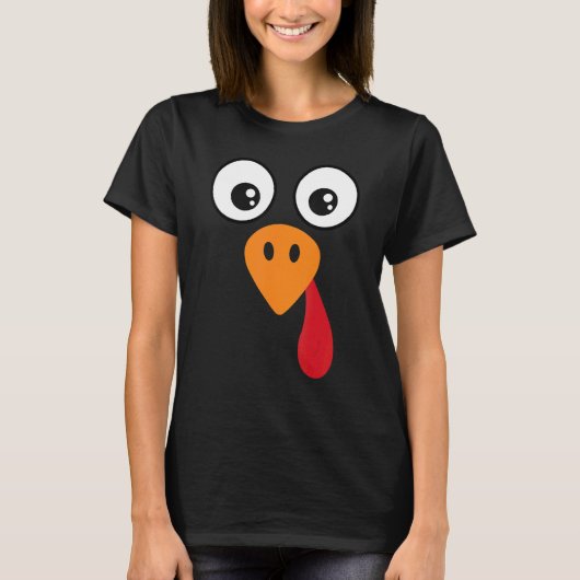 Turkey Face  Kids Adult  Halloween Thanksgiving 6 T-Shirt (Vorderseite)