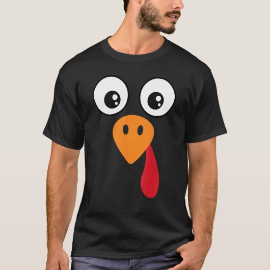 Turkey Face Kids Adult Halloween Thanksgiving 6 T-Shirt (Vorderseite)