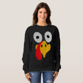 Turkey Face Pilgrim  Thanksgiving Costume Sweatshirt (Vorne ganz)
