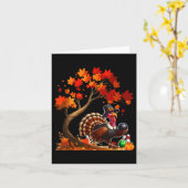 Turkey Fall Tree Erntedank Bowling Lover Player Karte (Gelbe Blume)