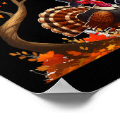 Turkey Fall Tree Erntedank Bowling Lover Player Poster (Ecke)