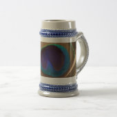 Turkey Feather Gray / Blue 22 oz Stein Bierglas (VorderseiteRechts)