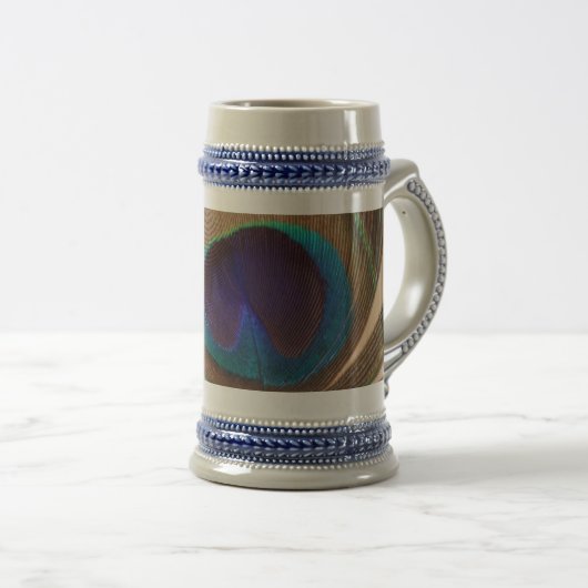 Turkey Feather Gray / Blue 22 oz Stein Bierglas (VorderseiteRechts)