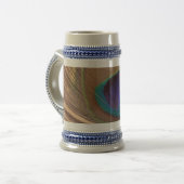 Turkey Feather Gray / Blue 22 oz Stein Bierglas (Vorderseite Links)