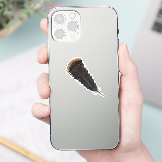 Turkey Feather Vinyl Sticker (Telefon)