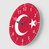 Turkey Flag Große Wanduhr (Winkel)