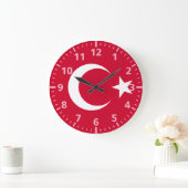 Turkey Flag Große Wanduhr (Zuhause)