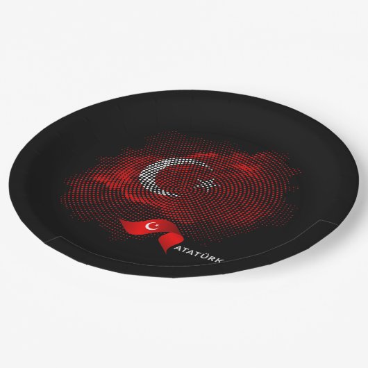 Turkey flag pappteller (Schrägansicht)