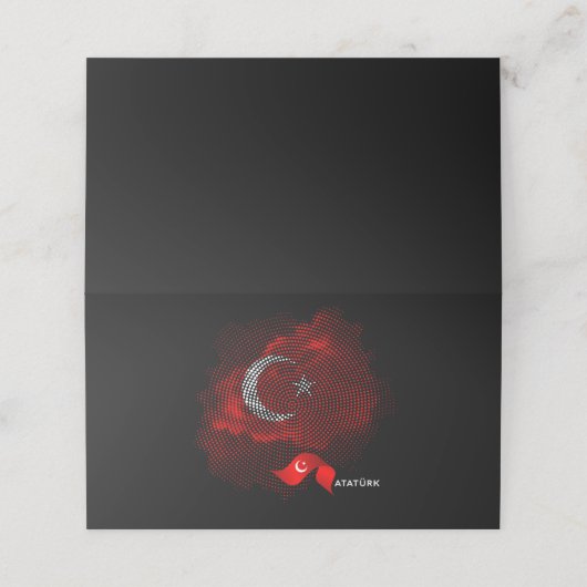 Turkey flag platzkarte (Außenseite Aufgefaltet)