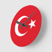 Turkey Flag Runde Wanduhr (Winkel)