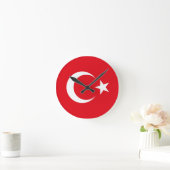 Turkey Flag Runde Wanduhr (Zuhause)