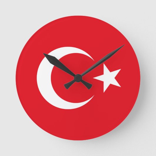 Turkey Flag Runde Wanduhr (Vorderseite)