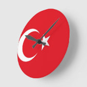 Turkey Flag Runde Wanduhr (Winkel)