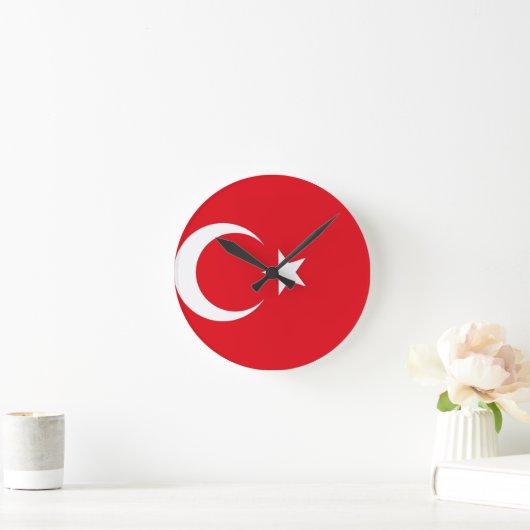 Turkey Flag Runde Wanduhr (Zuhause)