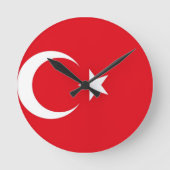 Turkey Flag Runde Wanduhr (Vorderseite)