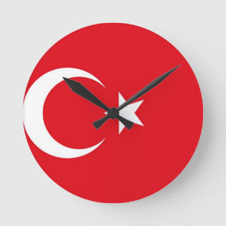 Turkey Flag Runde Wanduhr