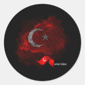 Turkey flag runder aufkleber (Vorderseite)