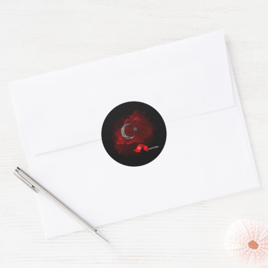 Turkey flag runder aufkleber (Umschlag)