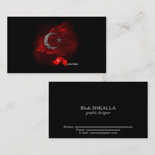 Turkey flag visitenkarte (Vorne/Hinten)