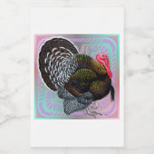 Turkey Floral Bronze Tom Lebensmitteletikett (Einzelnes Label)